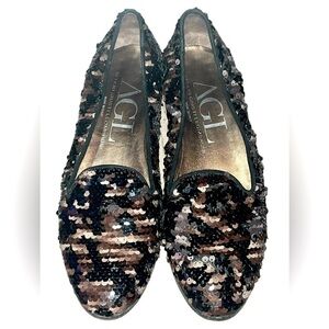AGL Atillio Giusti Leombruni Women Sequin Shoes 37 (US 7), Used, Made in Italy